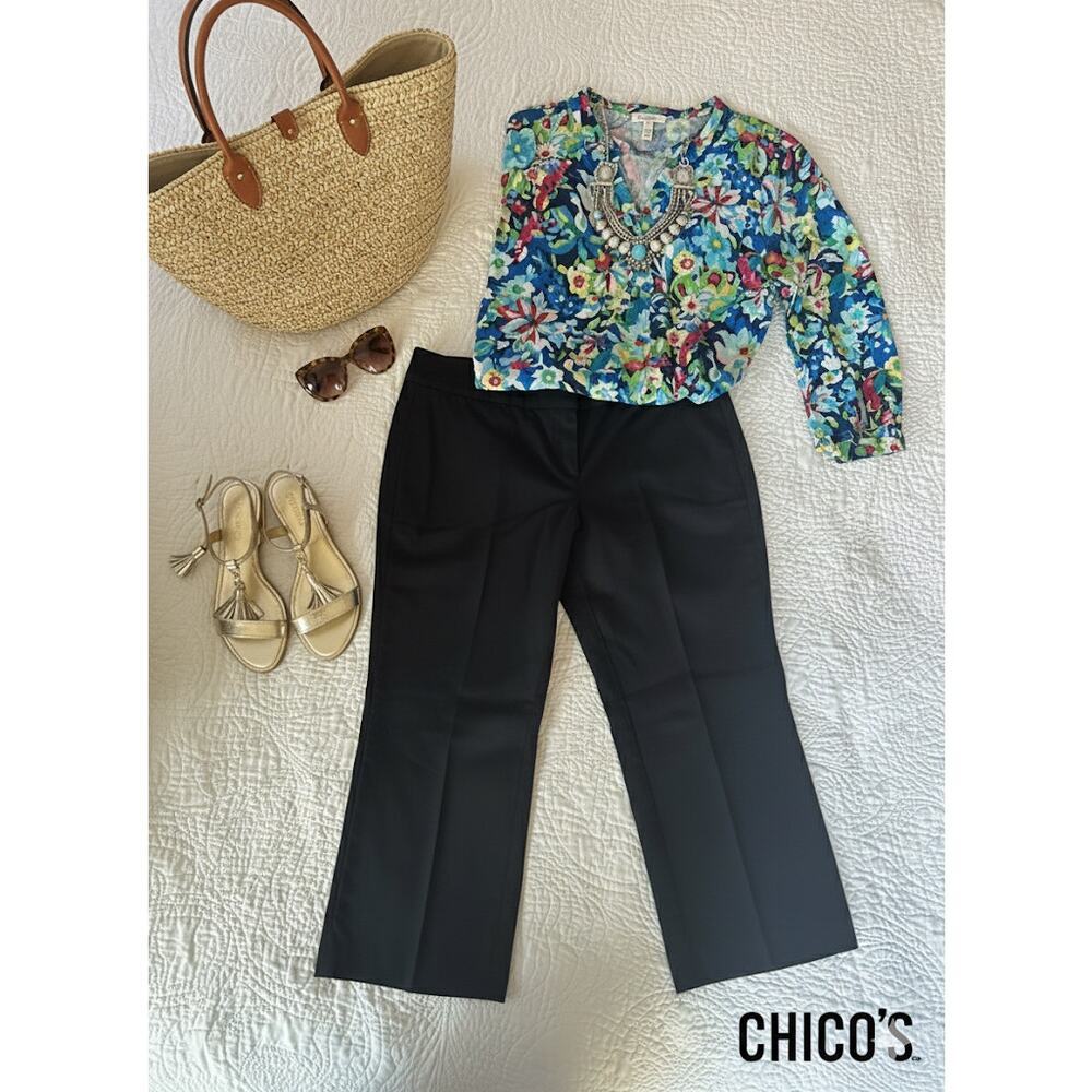 Chico’s Solid Black Capris Sz. 3 (16)